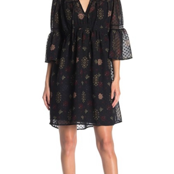 Lucky Brand Swiss Dot Floral Dress - Picture 4 of 8